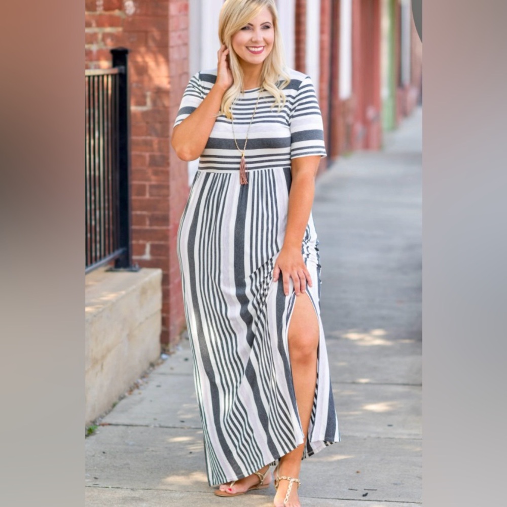 Chic Soul Striped Maxi Dress